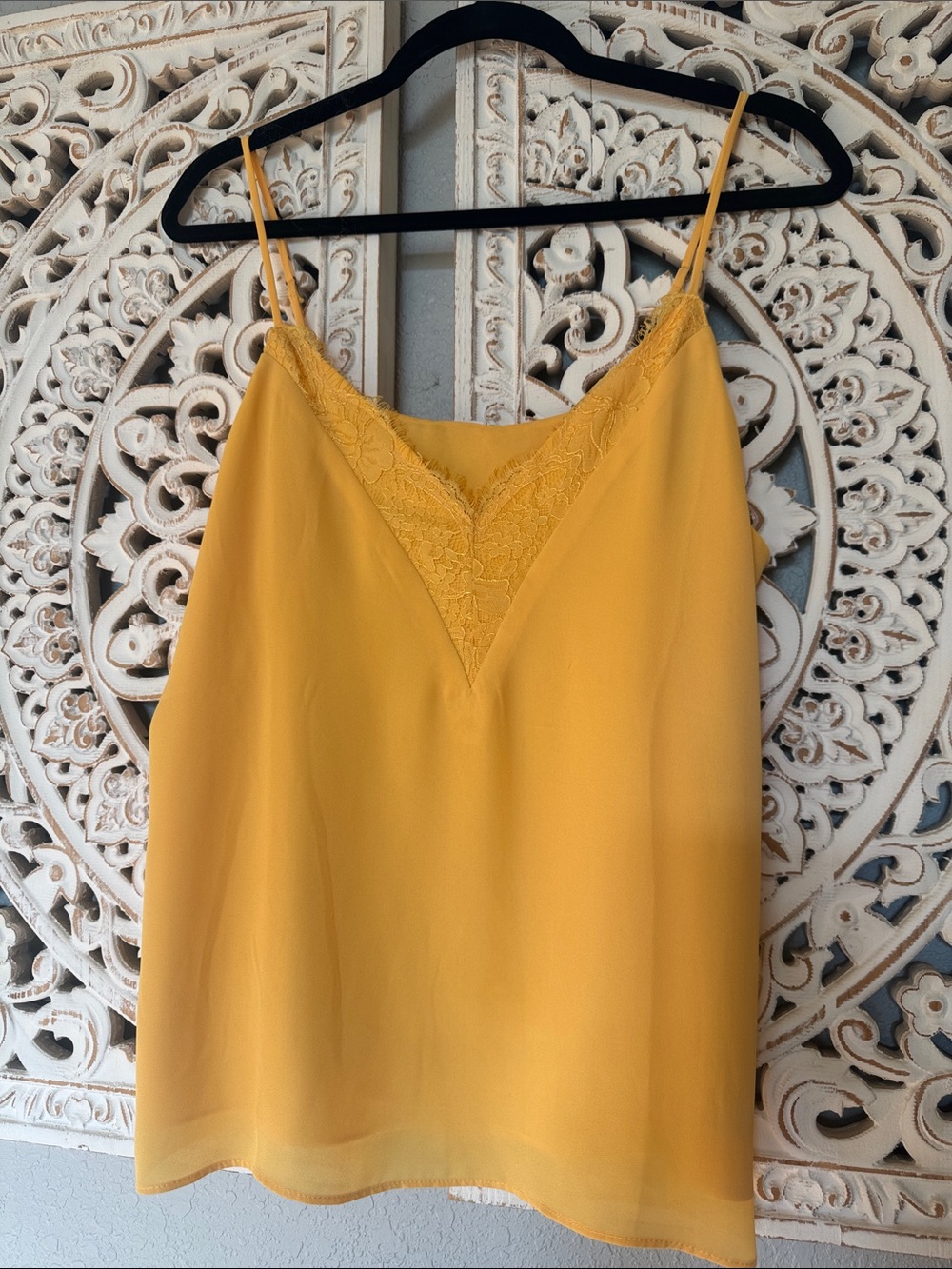 Melrose and Market Bright Yellow Lace-Trim Slip Cami